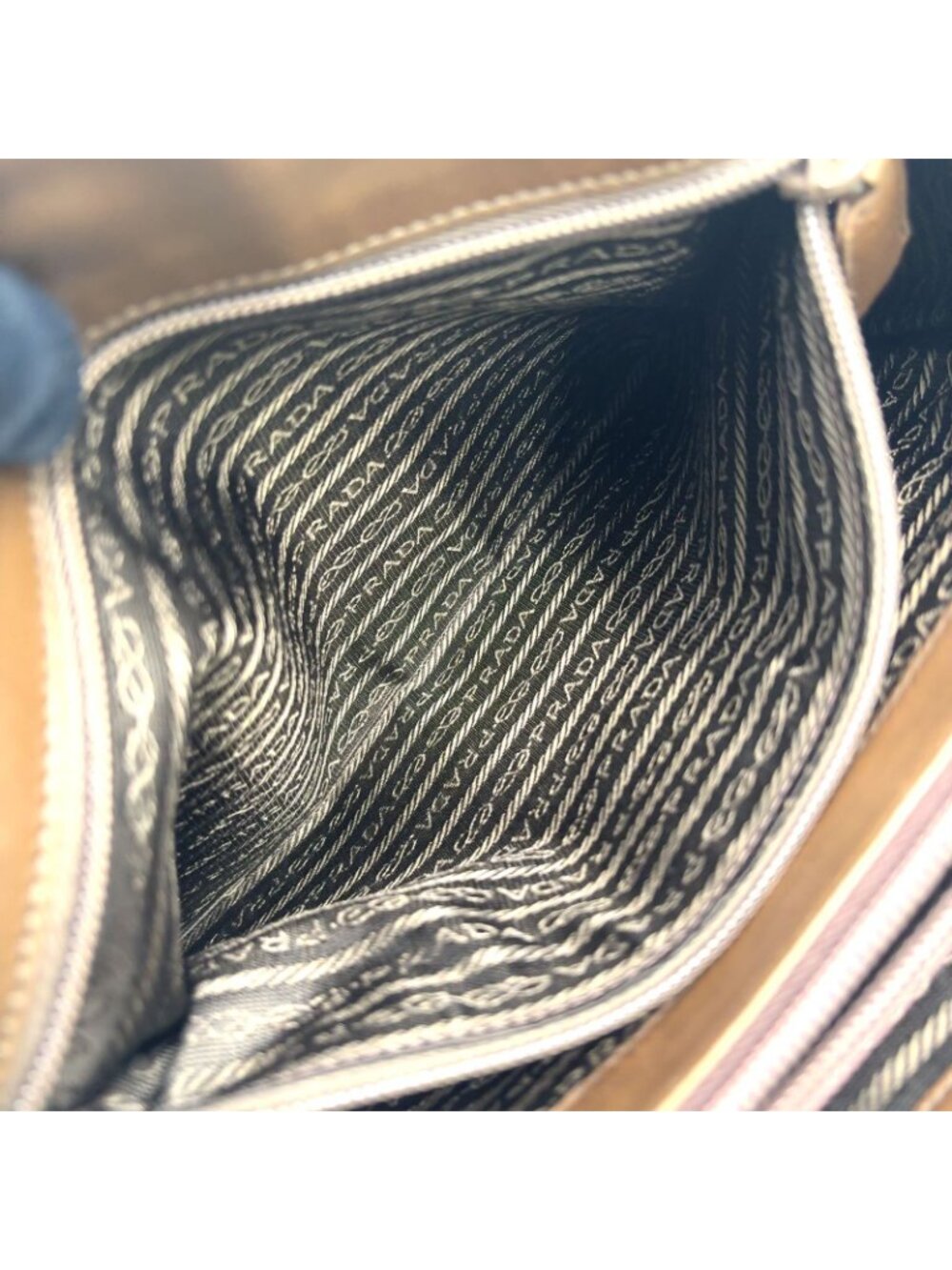 Prada Tortoiseshell Chain Leather Brown Shoulder Bag Silver - Picture 11 of 15